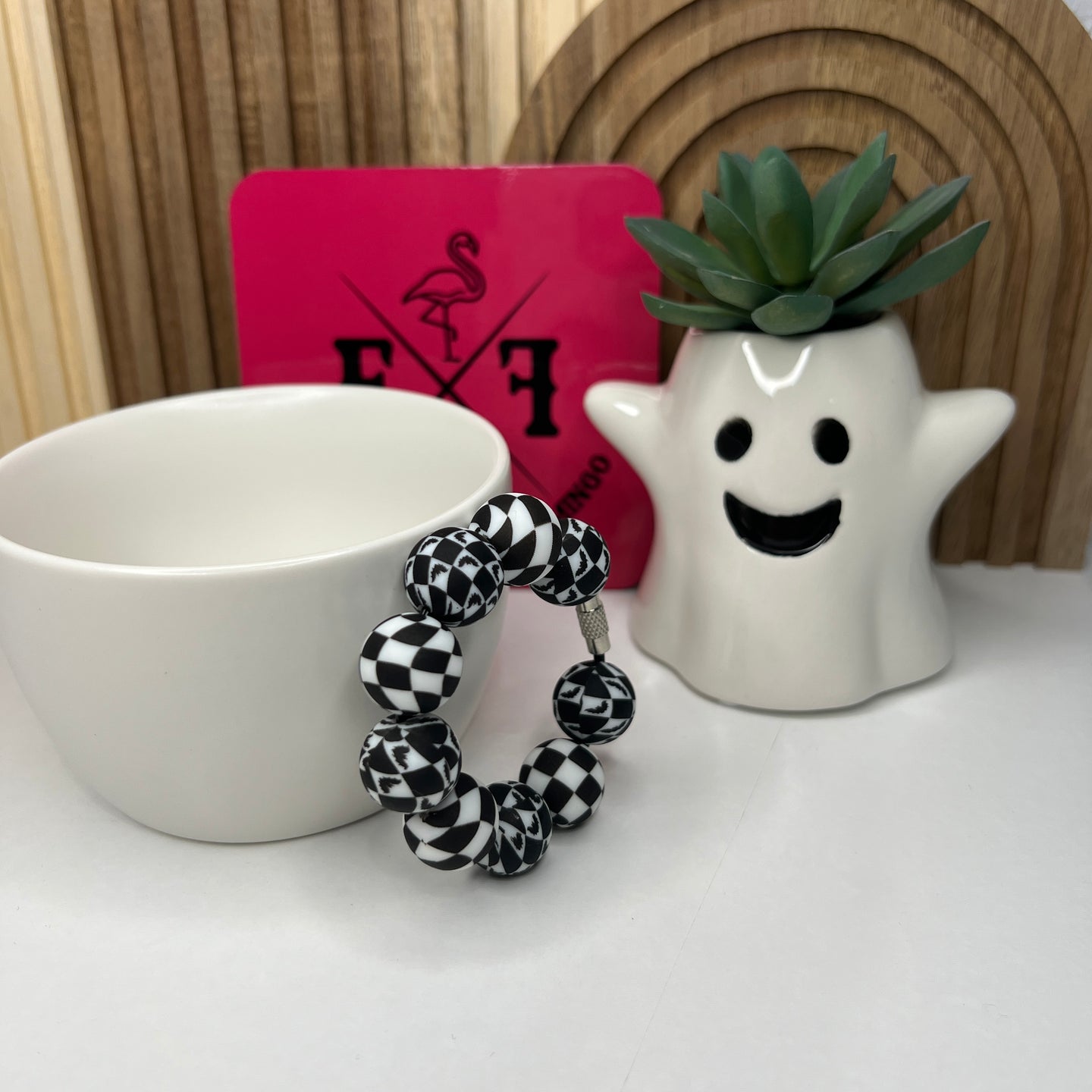 Checkered Bats Cup Charm